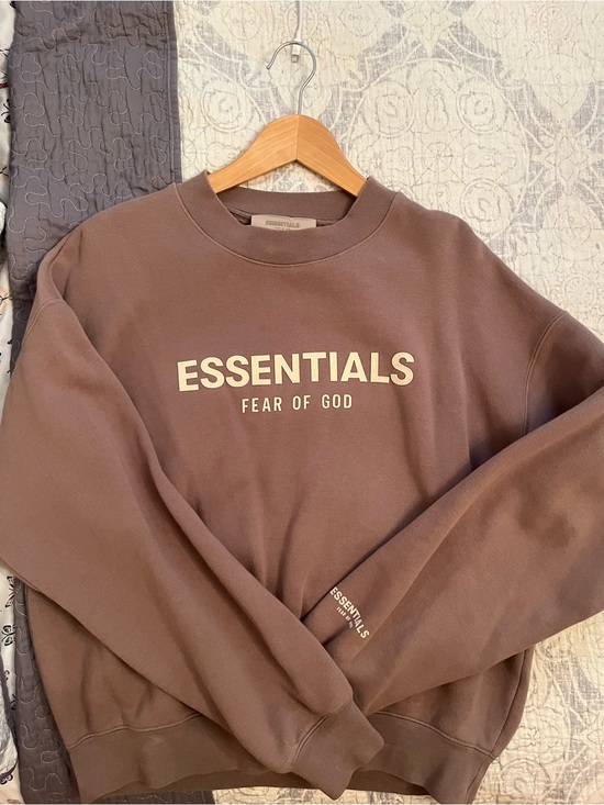 Fear of God Sweaters - Fear of God Essentials Taupe/ Brown Crewneck Sweatshirt